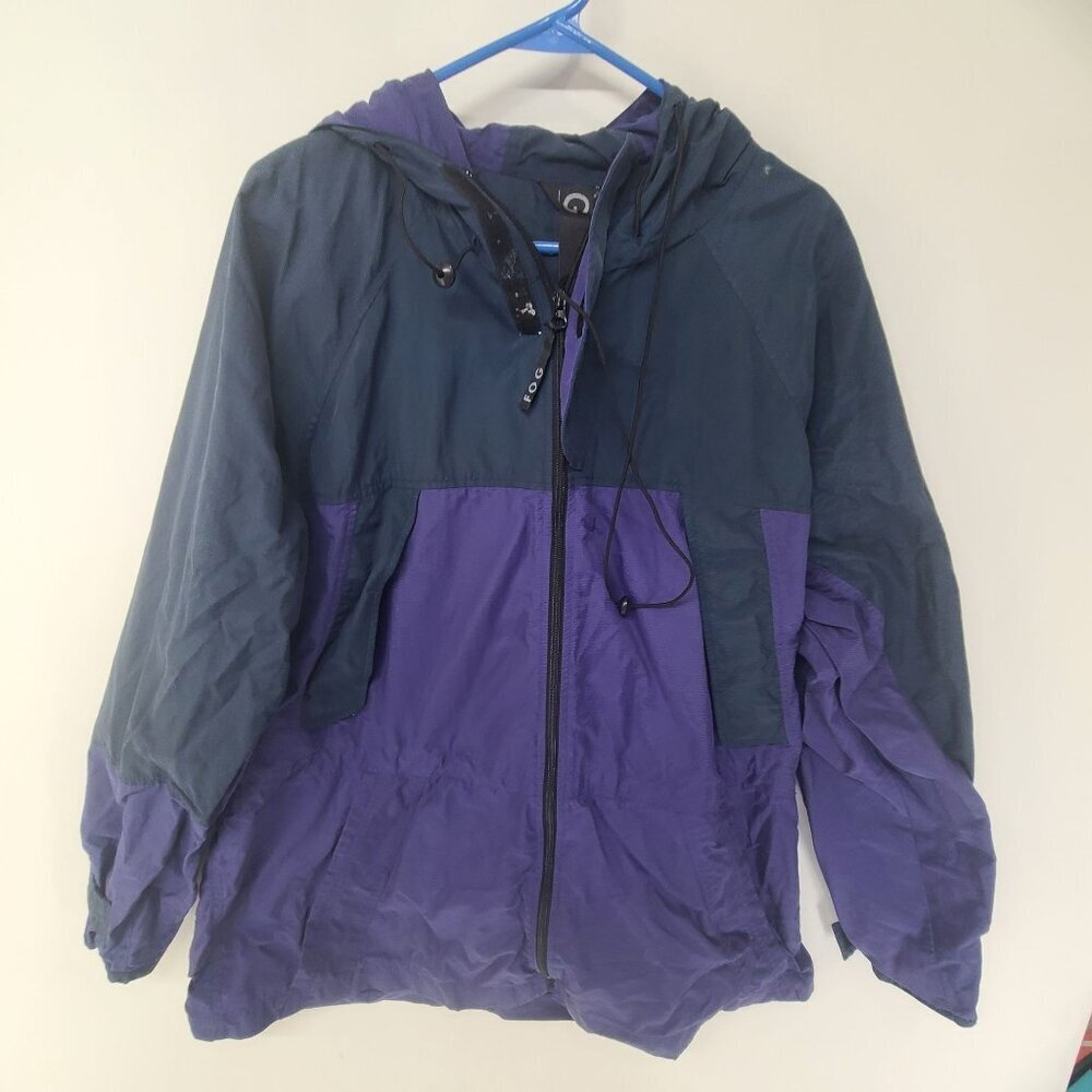 FOG Hooded Windbreaker Rain Jacket Lightweight Purpe Black  Size L Gorpcore